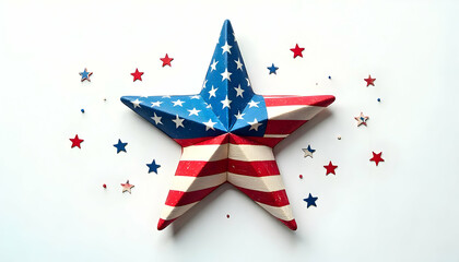 Patriotic Star: American Flag Design, 4th of July Decorations, Independence Day Celebration, USA Symbol