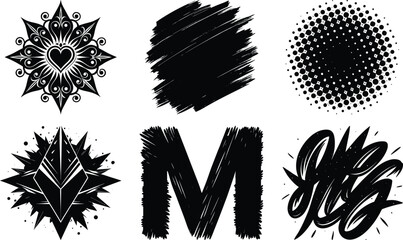 Painterly Silhouette Vector Icon White Background