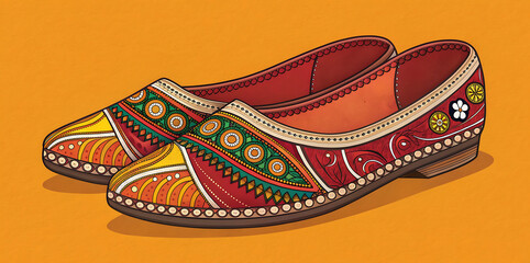 pair of shoes on white background