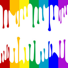 Border made of flowing rainbow colored liquid.eps