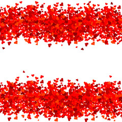 Border made of hearts in shades of red.eps