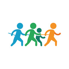 Fototapeta premium Kids Playing Tug of War Fun Icon