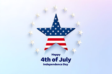 4th of July Celebration: Patriotic Star Graphic Design