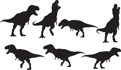 T-rex dinosaur fossil animal pose vector illustration © RR Design