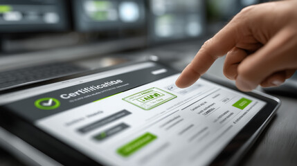 hand holding a digital tablet