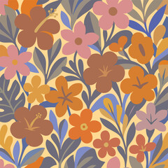 Modern Floral Abstract Botanical Graphic Print Design in Vector