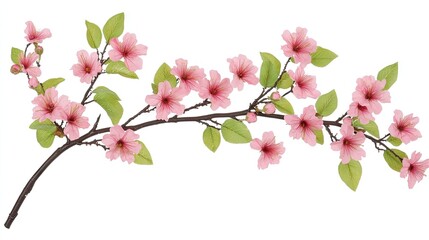 Obraz premium A delicate branch of pink blossoms.