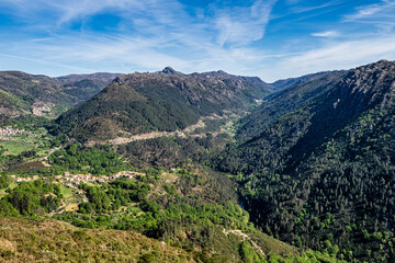 Fototapeta premium Landscape view of the Roucas Gavieira region in Peneda Geres National Park in Portugal