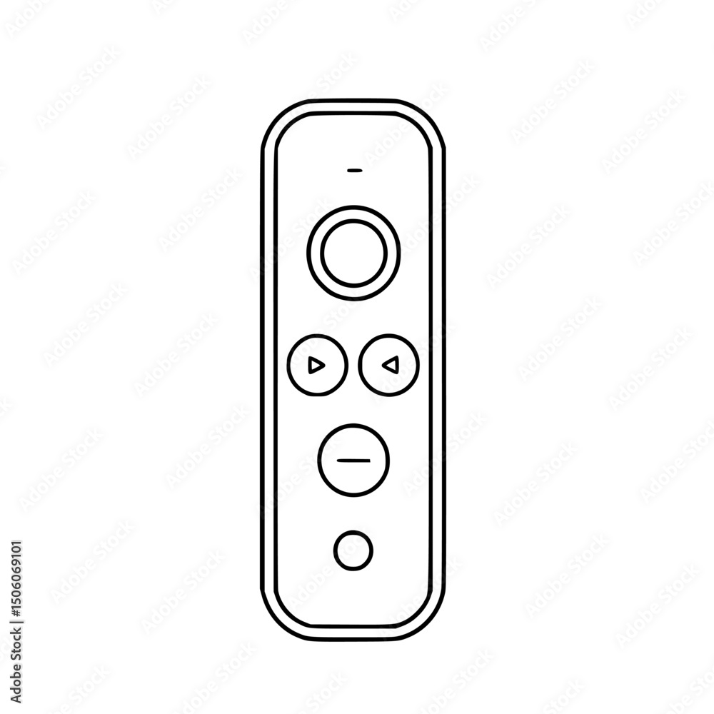 Poster remote control icon set featuring minimalistic design and essential function buttons
