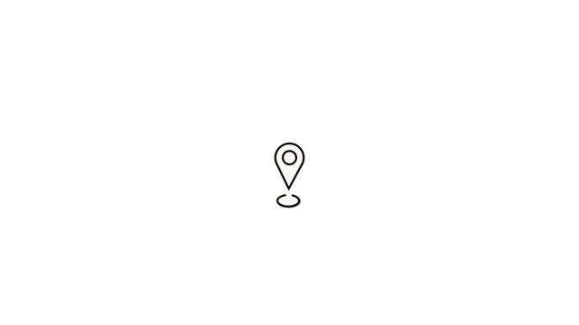 Radio wave with location pin icon. GPS location pointer icon. simple logotype icon animation.
