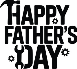 Happy Father's Day Typography Silhouette Set – Calligraphy Style Vectors Father’s Day Lettering Bundle – Silhouette Designs for Dads