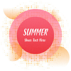 夏のピンクの太陽コピースペースあり広告イラストフレーム背景