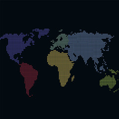 Fototapeta premium Dotted color world map vector