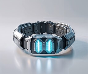 Futuristic Tactical Belt – Cyberpunk Utility Strap with LED Modules