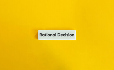 Rational Decision Letter Tile on Yellow Background – Minimalist Concept for Logic, Reasoning and Strategic Thinking