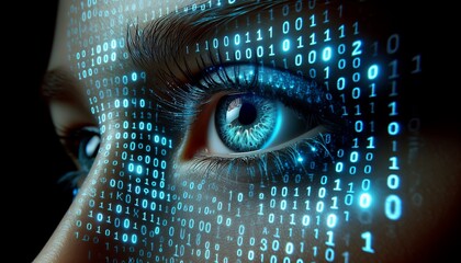 This is a futuristic digital landscape with dynamic code that symbolizes innovation and technology.
