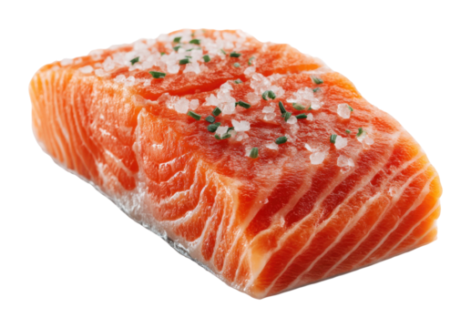 Delicious salmon fillet preparation kitchen food culinary arts seafood recipe isolated on transparent background