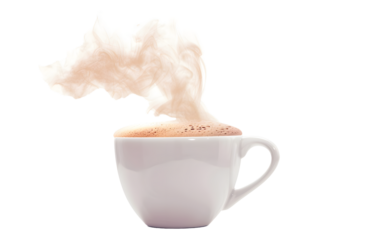 A steaming cup of cappuccino with frothy foam, symbolizing warmth, energy, and coffee culture.