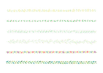 花の飾り罫イラストセット