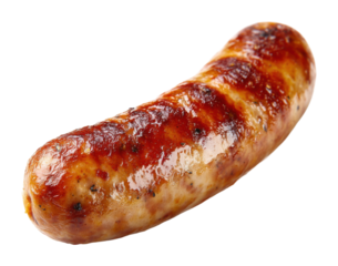 Grilled sausage cooking tutorial backyard barbecue food isolated on transparent background