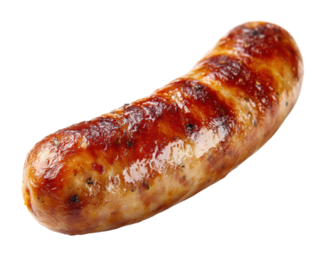 Grilled sausage cooking tutorial backyard barbecue food isolated on transparent background