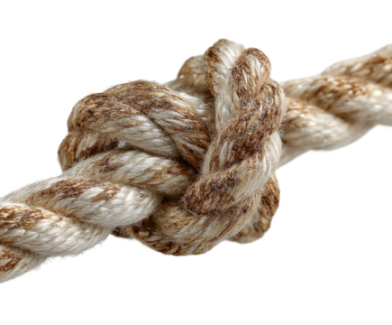 Knot tying action workshop content view skill development concept isolated on transparent background