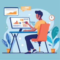 Analyst Creating Data Charts and Reports