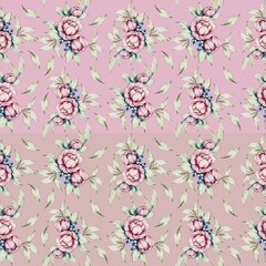 Seamless Pattern Pfingstrosen 