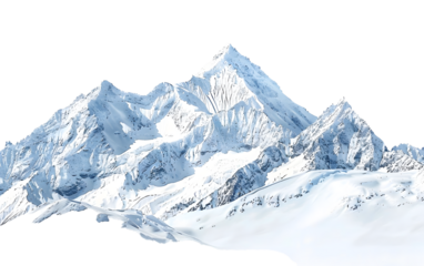 A stunning mountain range covered in snow, ideal for themes of wilderness, cold, and natural beauty.