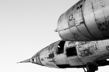 Detail of an old abandoned military plane	