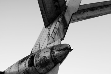 Detail of an old abandoned military plane	
