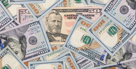 Background of american paper usd dollar bills money