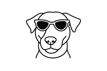 Cool dog wearing sunglasses summer pet fashion