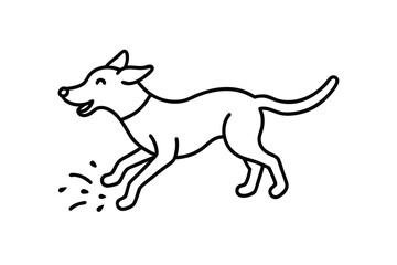 Happy dog running playfully leaping joyfully