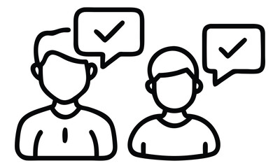 Fototapeta premium A set of vector family icons illustrating diverse people as communication symbols