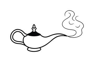 Magical genie lamp wish granting aladdin arabian nights