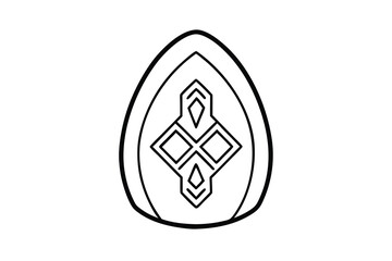 Abstract geometric egg design black line art graphic