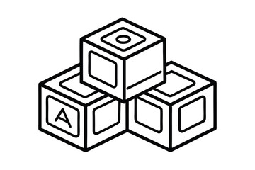 Stacked alphabet blocks isometric design learning education