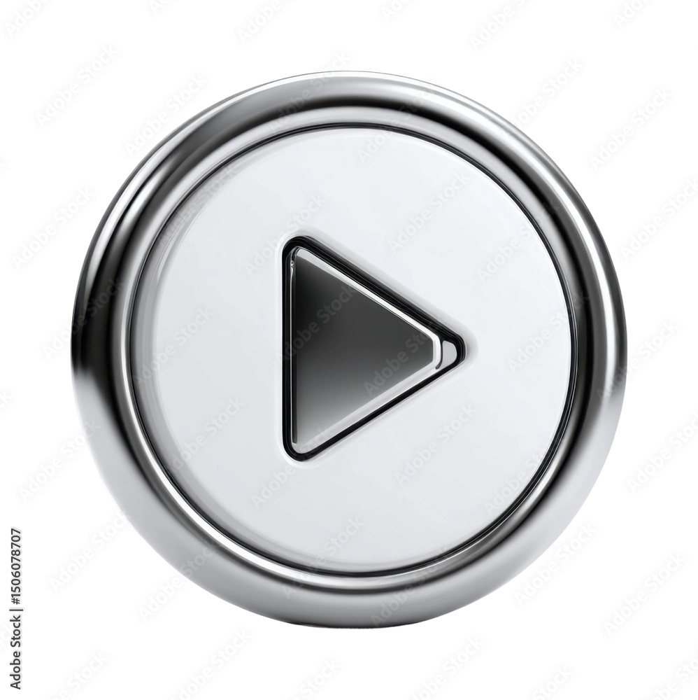Wall mural interactive play button icon digital media graphic design modern environment view isolated on transp