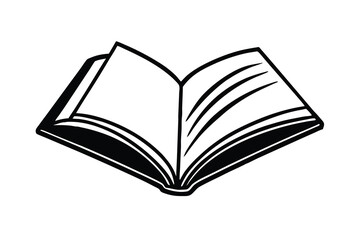Open book icon black and white simple design