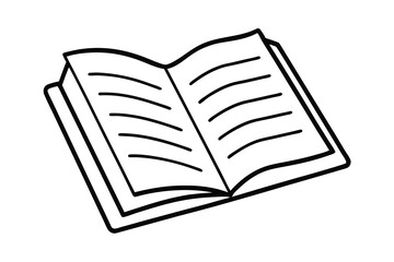 Open book simple line drawing education reading knowledge literature