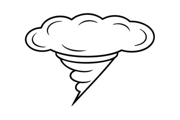 Cartoon tornado illustration black and white design