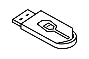 Secure usb flash drive data storage device icon
