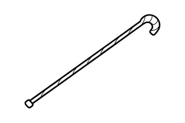A simple line drawing of a walking cane