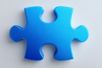 Fototapeta premium Blue Puzzle Piece A Vibrant and Detailed Image for Design Education and Creativity Concepts