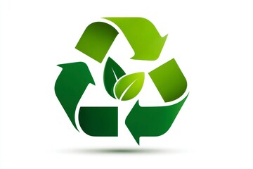 Recycling Symbol with Green Leaves EcoFriendly and Sustainable Design for Environmental Aware