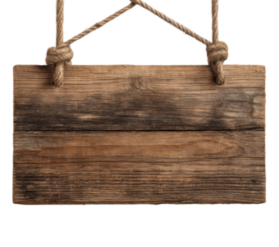 Crafting a rustic wooden sign workshop showcase cozy environment concept isolated on transparent background