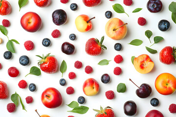 Healthy food background on white.