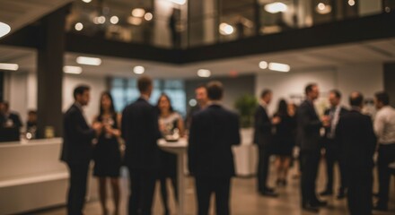 Blurred business gathering office reception event