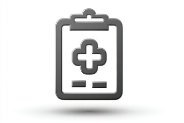 Obraz premium Medical Clipboard Icon with Plus Sign Healthcare Medical Records Documentation Symbol